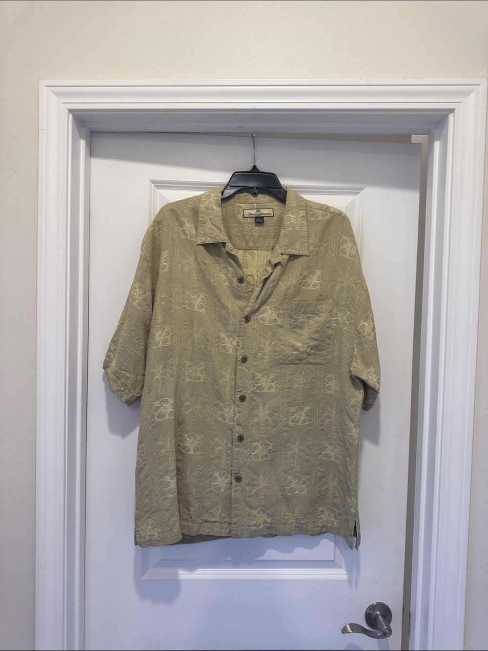 Tommy Bahama Light Olive Floral Camp Shirt